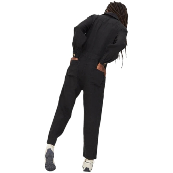 MATE the Label Black Linen Long Sleeve Jumpsuit Small NWT $248 - Picture 2 of 11